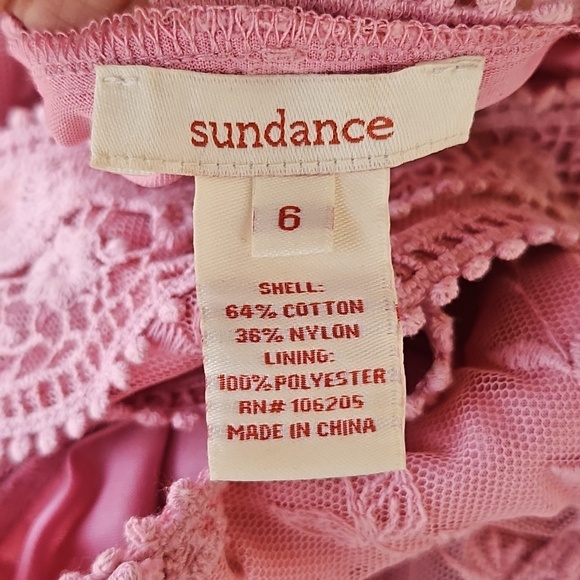 Sundance Juliet Rose Pink Lace Boho Romantic Sleeveless Embroidered Dress Size 6 - Picture 11 of 11